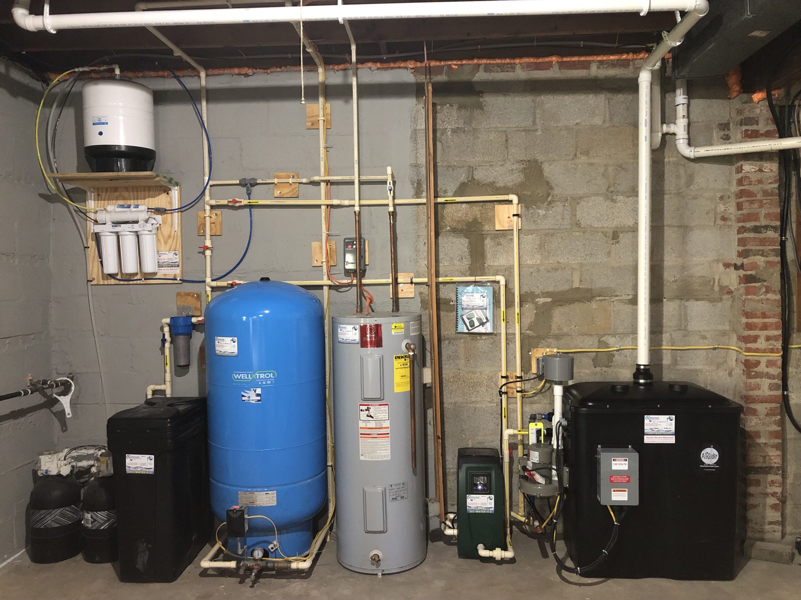 full installed radon system in a basement